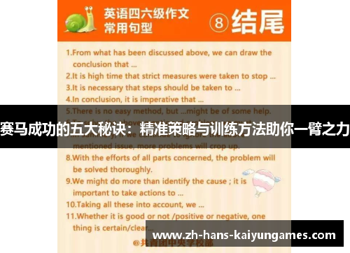 赛马成功的五大秘诀：精准策略与训练方法助你一臂之力